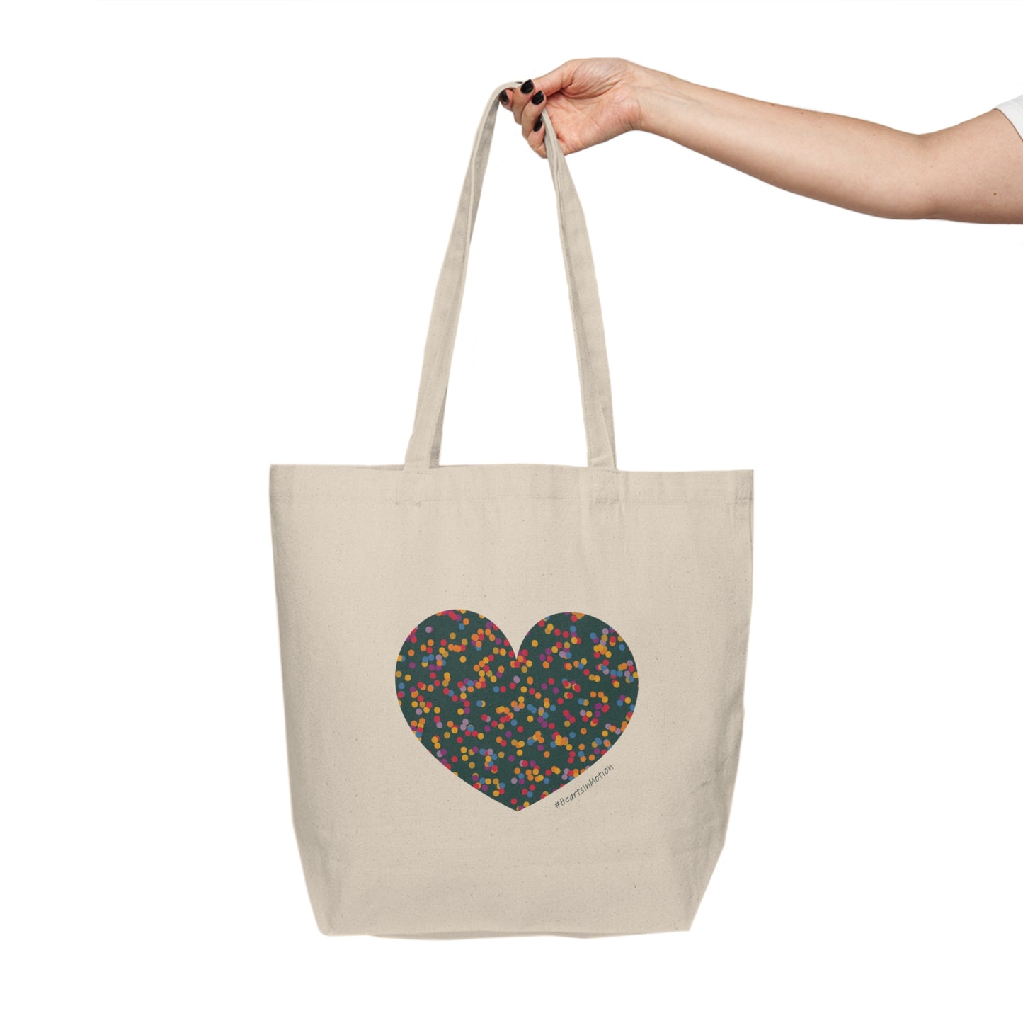 Colourful Heart Canvas Shopping Tote - Eco-Friendly Bag #HeartsInMotion