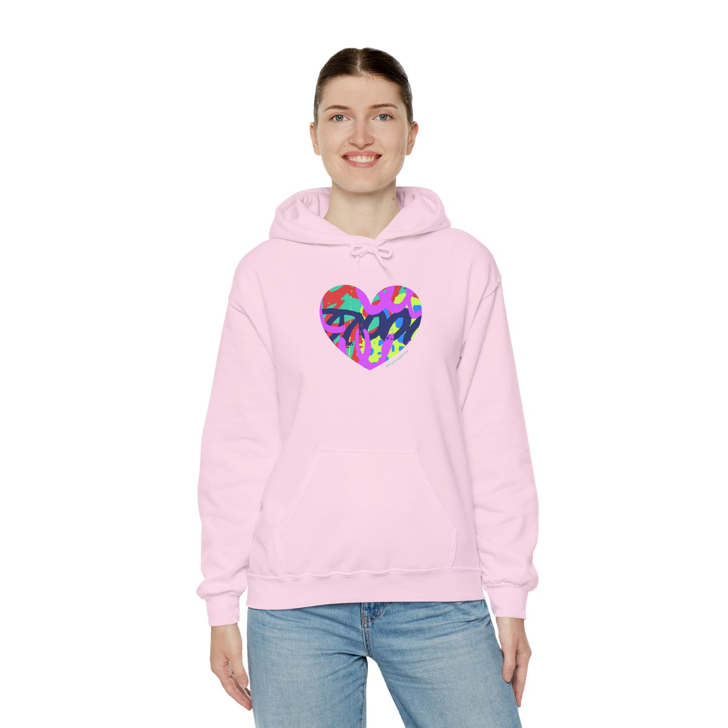 Colorful Grafitti Heart Hoodie – #HeartsInMotion - Love Over Hate