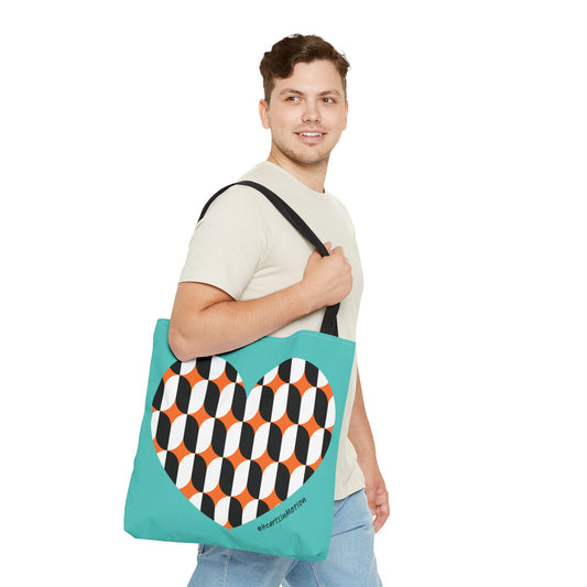 Colourful Geometric Heart Tote Bag - Perfect for Everyday Use