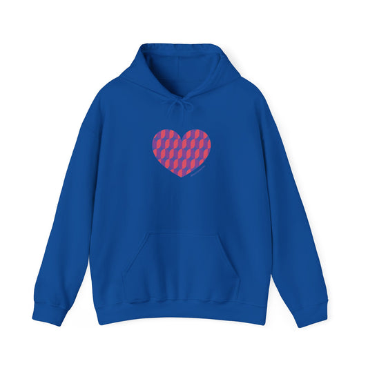 Colourful Heart Design Unisex Hooded Sweatshirt - #HeartsInMotion