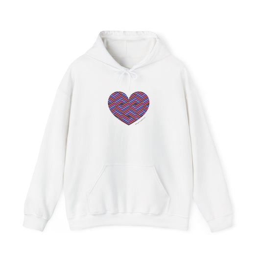 Colourful Heart Pattern Unisex Hoodie - Cozy Sweatshirt #HeartsInMotion