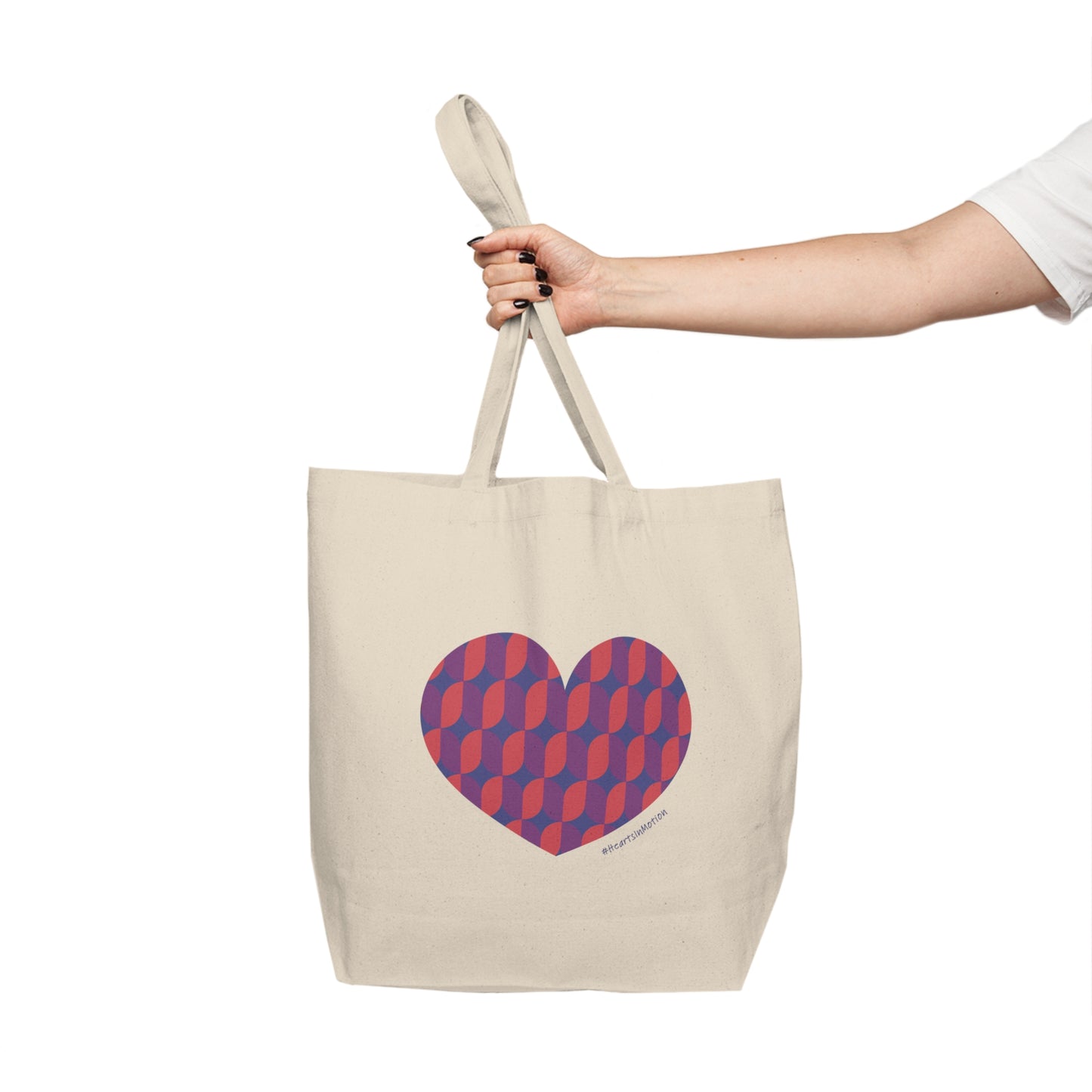 Heart Pattern Canvas Shopping Tote - Eco-Friendly- #HeartsInMotion