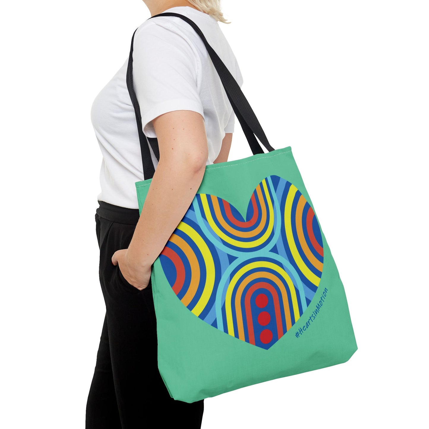 Colourful Heart Pattern Tote Bag - #HeartsInMotion