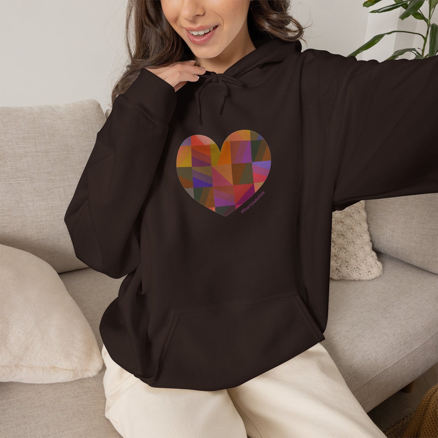 Colourful Heart Unisex Hooded Sweatshirt - Cozy Love Gift