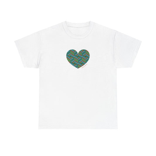 Colourful Heart Unisex Heavy Cotton Tee | Casual Gift, #HeartsInMotion