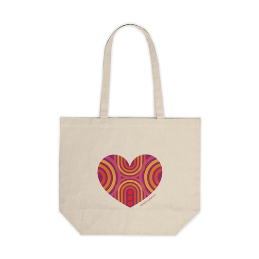 Colourful Heart Canvas Tote Bag, Eco-Friendly Grocery Tote, #HeartsInMotion