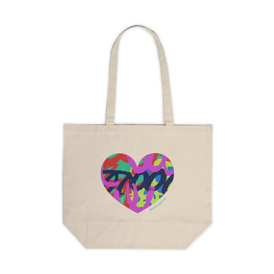Graffitti Canvas Tote - #HeartsInMotion - Love Over Hate