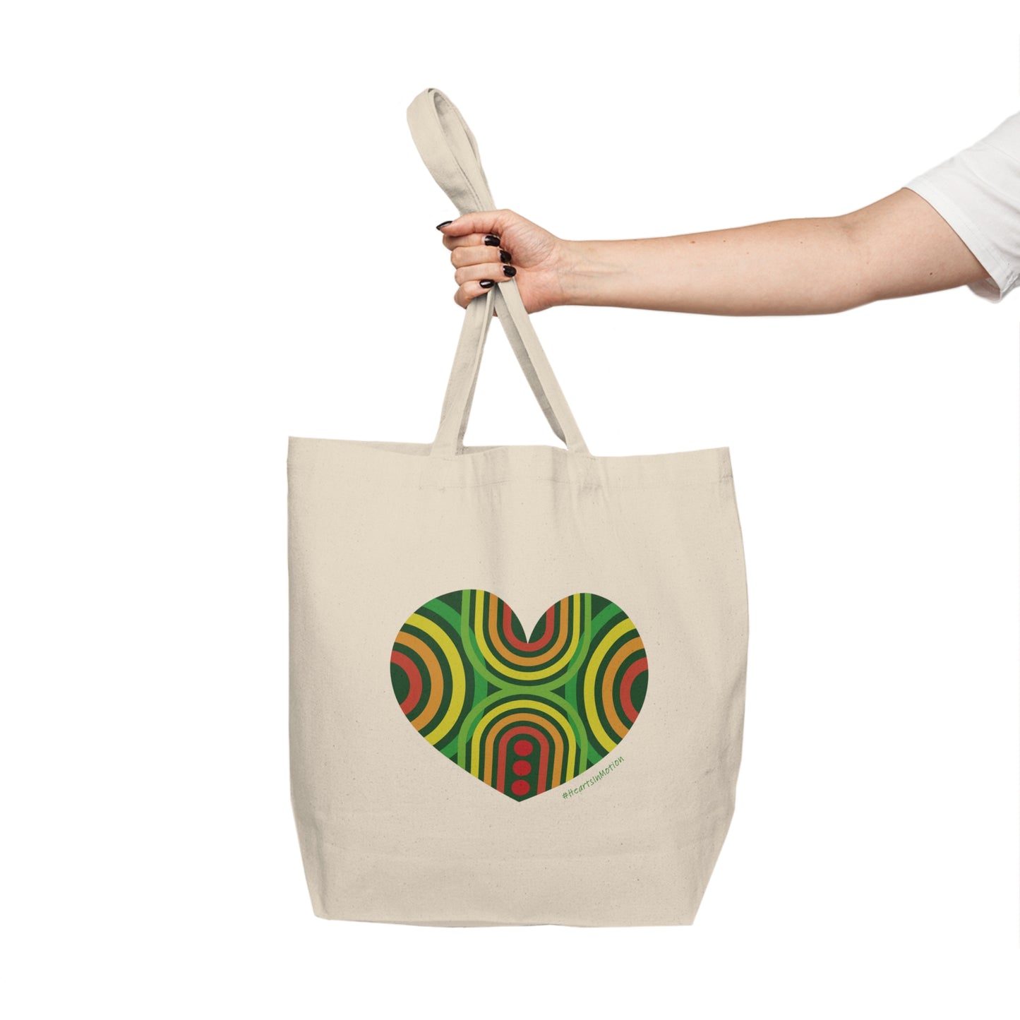 Groovy Heart Canvas Shopping Tote - #HeartsInMotion