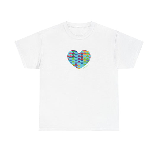 Colorful Heart Unisex Heavy Cotton Tee - #HeartsInMotion