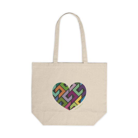 Colourful Heart Pattern Canvas Tote Bag - #HeartsInMotion