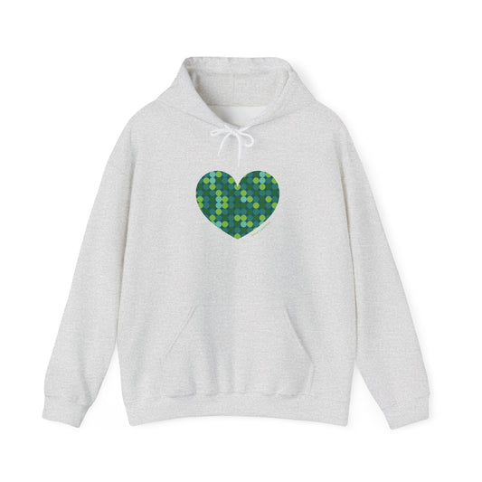 Unisex Heavy Blend™ Hooded Sweatshirt Green Dot #HeartsInMotion