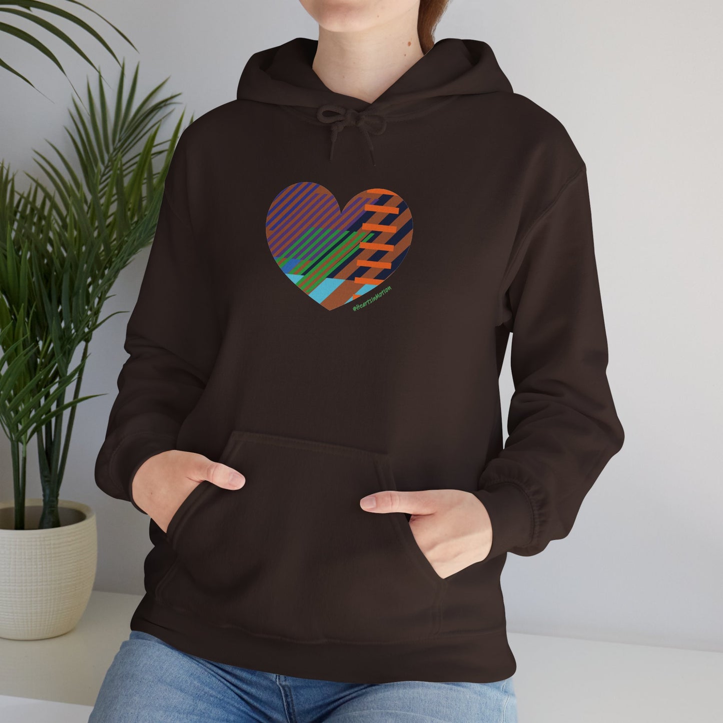 Colourful Heart Graphic Unisex Hoodie – #HeartsInMotion