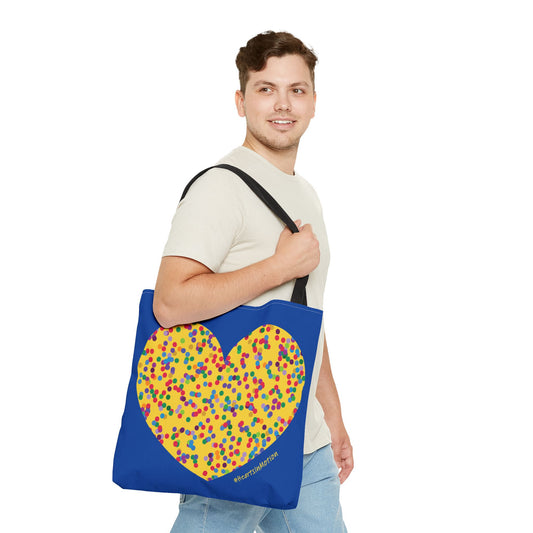 Colourful Dot Heart Tote Bag - Fun and Playful Design - #HeartsInMotion