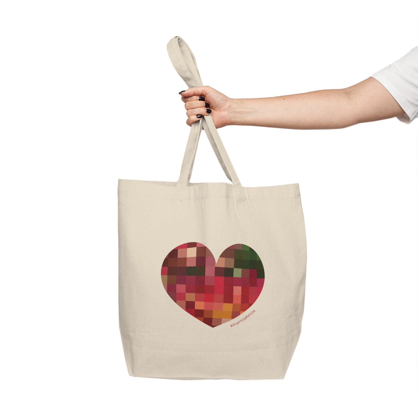 Heart Pattern Canvas Shopping Tote - Eco-Friendly Bag - #HeartsInMotion