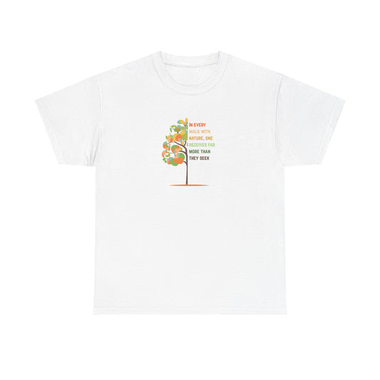 Nature-Inspired Unisex Heavy Cotton Tee, Gift for Nature Lovers