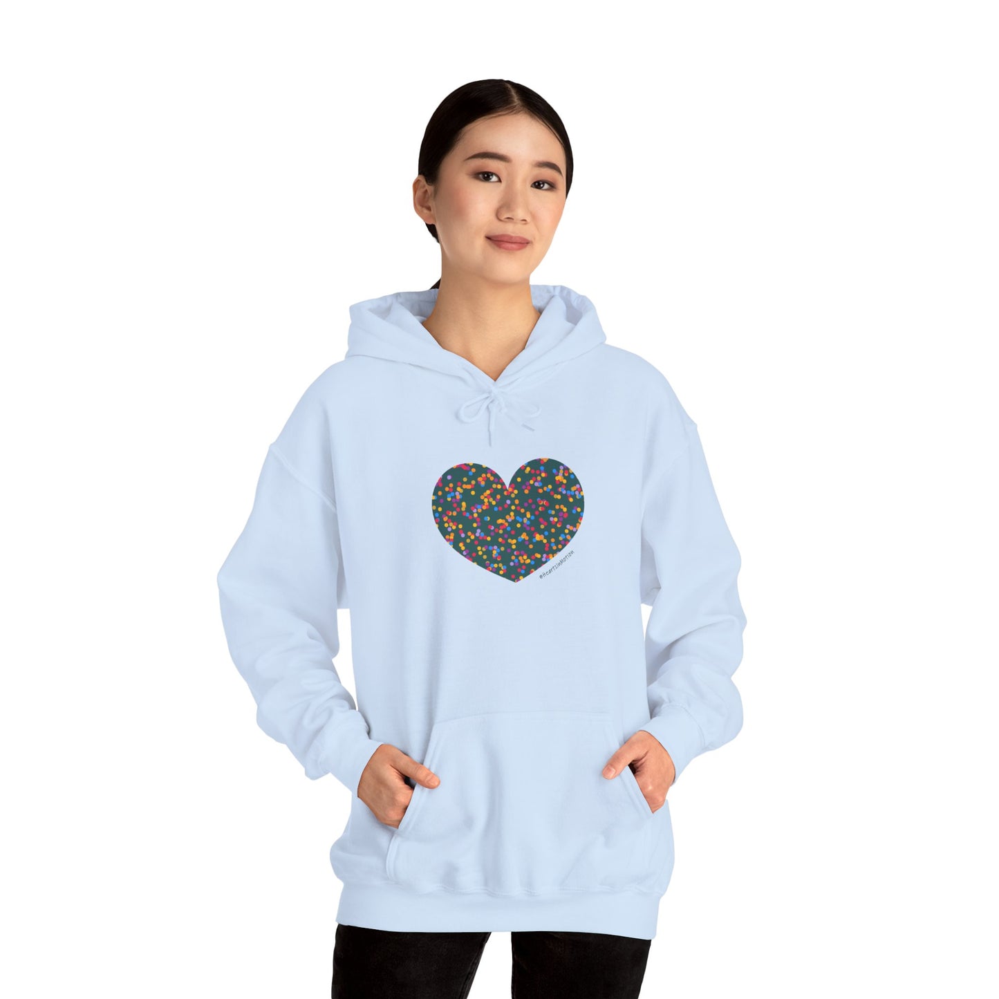 Colourful Heart Dot Design Unisex Hoodie - #HeartsInMotion