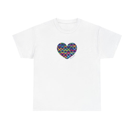 8" Rainbow Scales Heart Tee - #HeartsInMotion