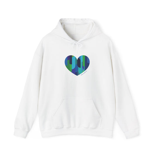 Patterned Heart Sweatshirt, Cozy Hoodie - #HeartsInMotion