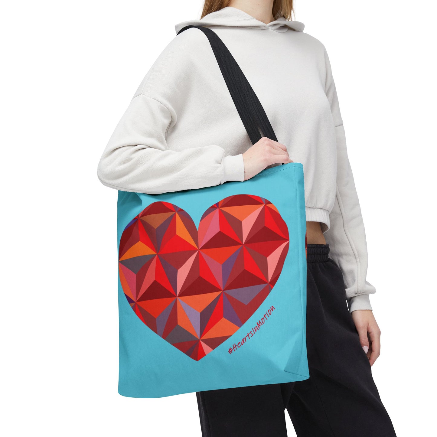 Geometric Colorful Heart Tote Bag – Perfect for Love and Celebrations