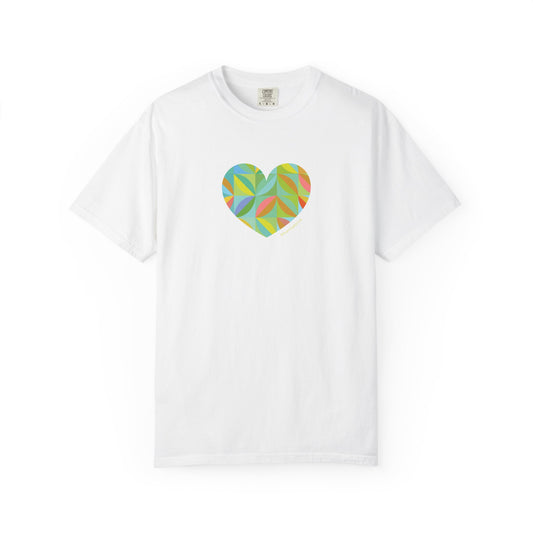 Colourful Heart Design Unisex Garment-Dyed T-Shirt - #HeartsInMotion