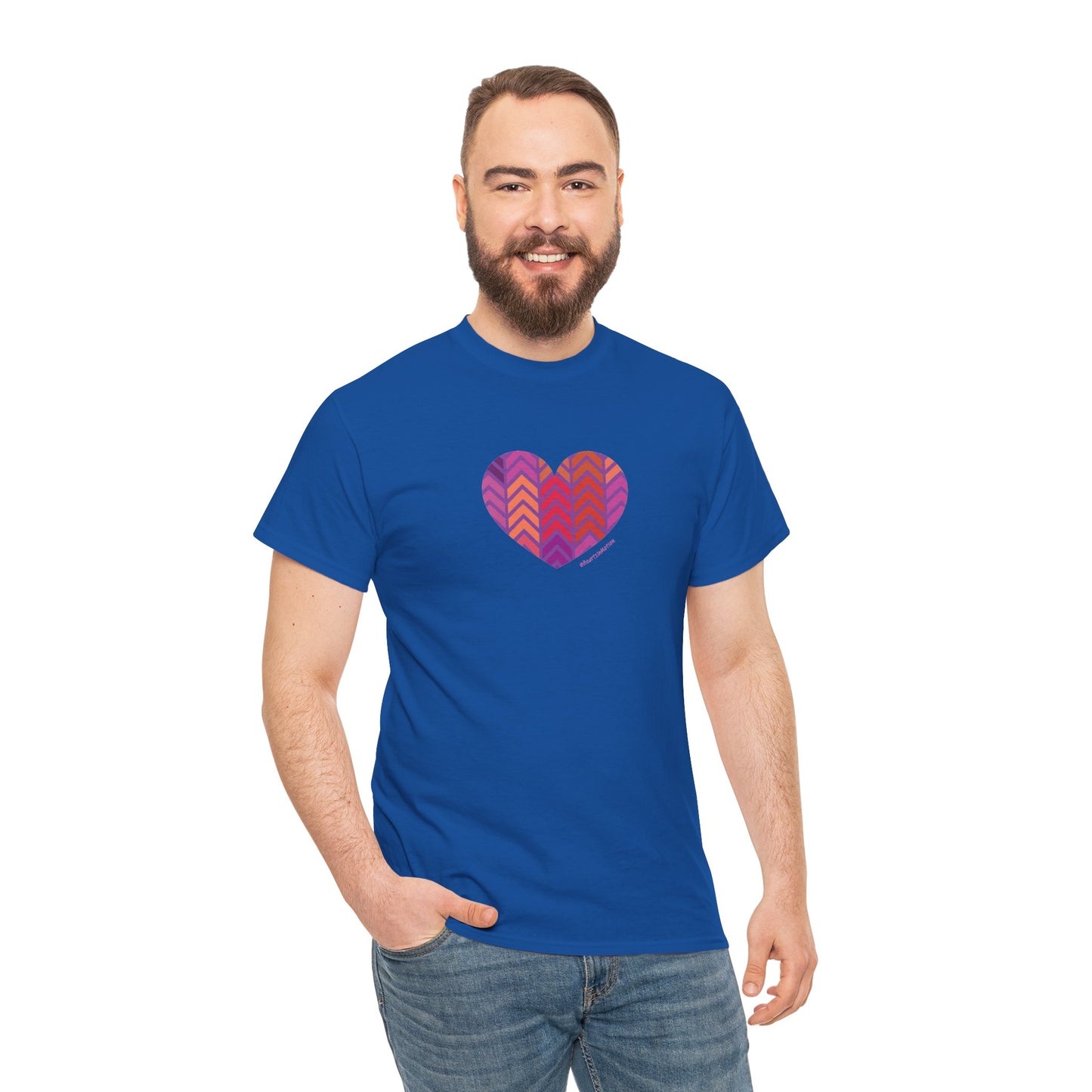 Colourful Heart Unisex Heavy Cotton Tee - Vibrant Casual Wear for Everyday Love