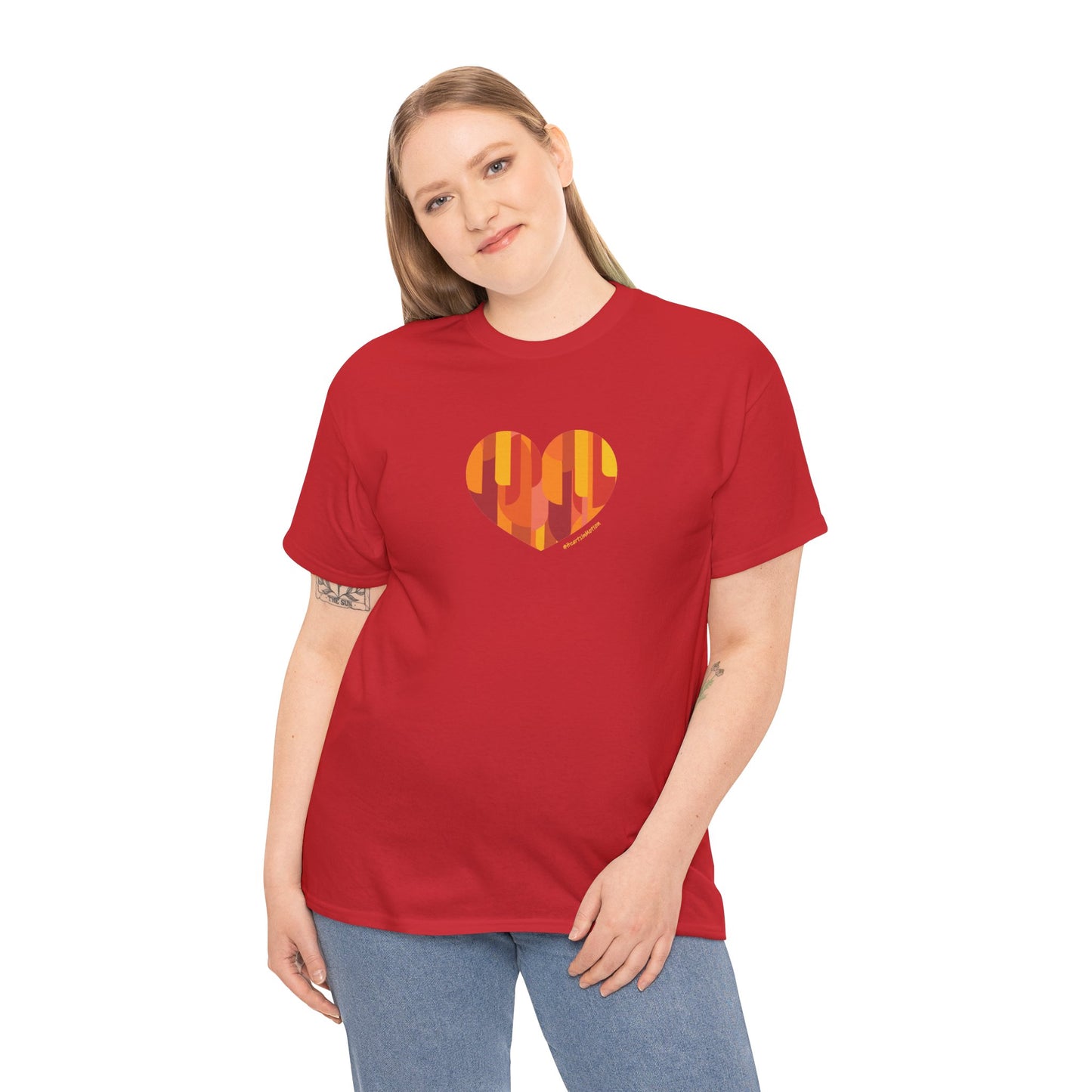 Colourful Heart Unisex Heavy Cotton Tee – #HeartsInMotion