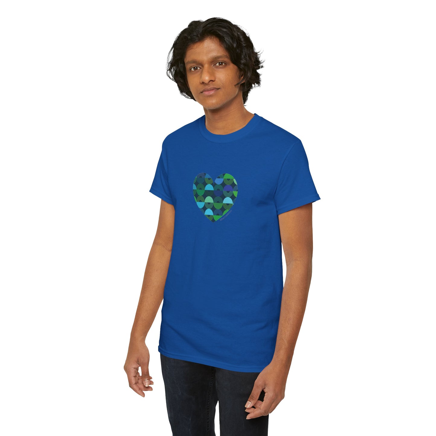 Heart Pattern Unisex Heavy Cotton Tee - #HeartsInMotion