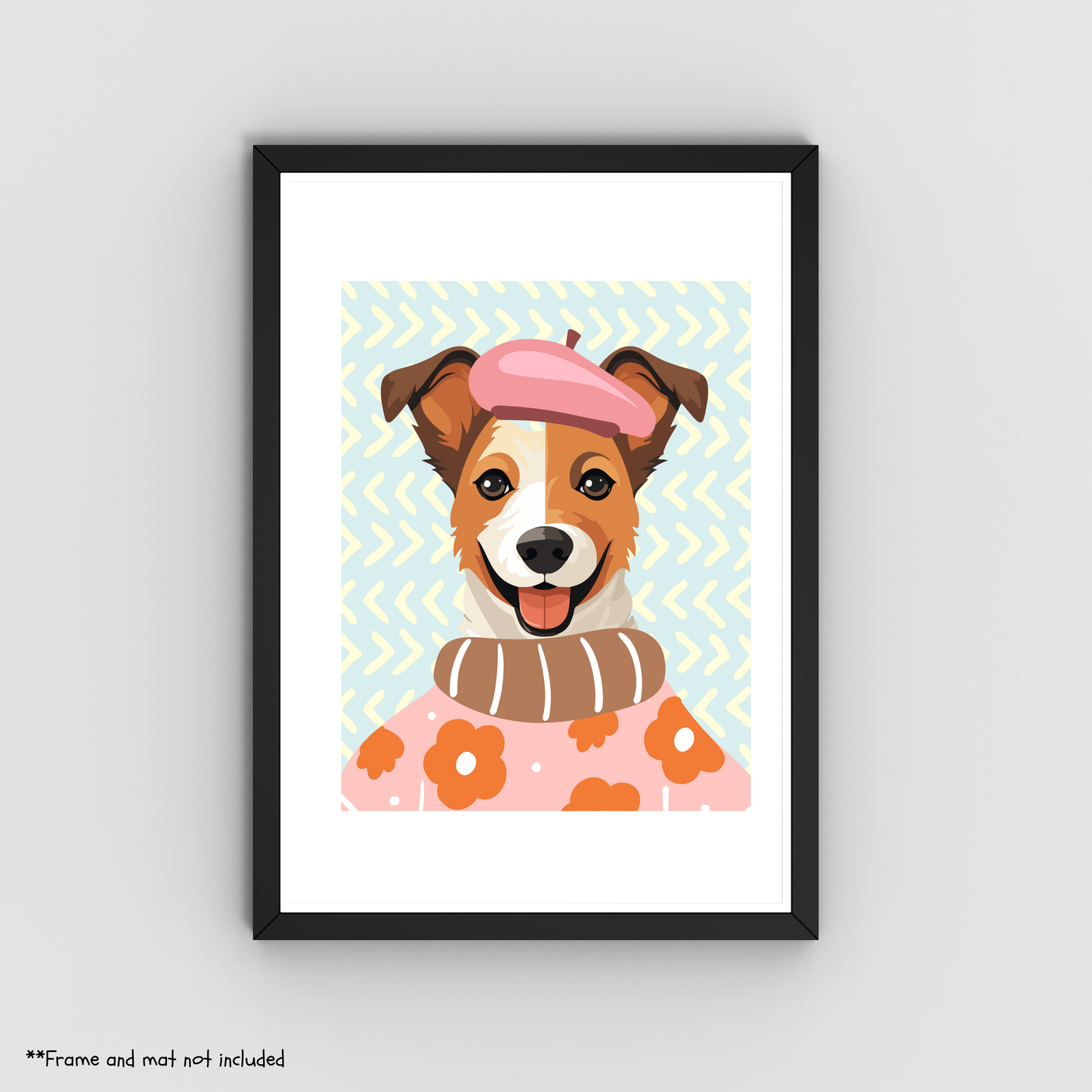 Pink Jack Russell Terrier Print 8.5x11 - Dog Lover Print