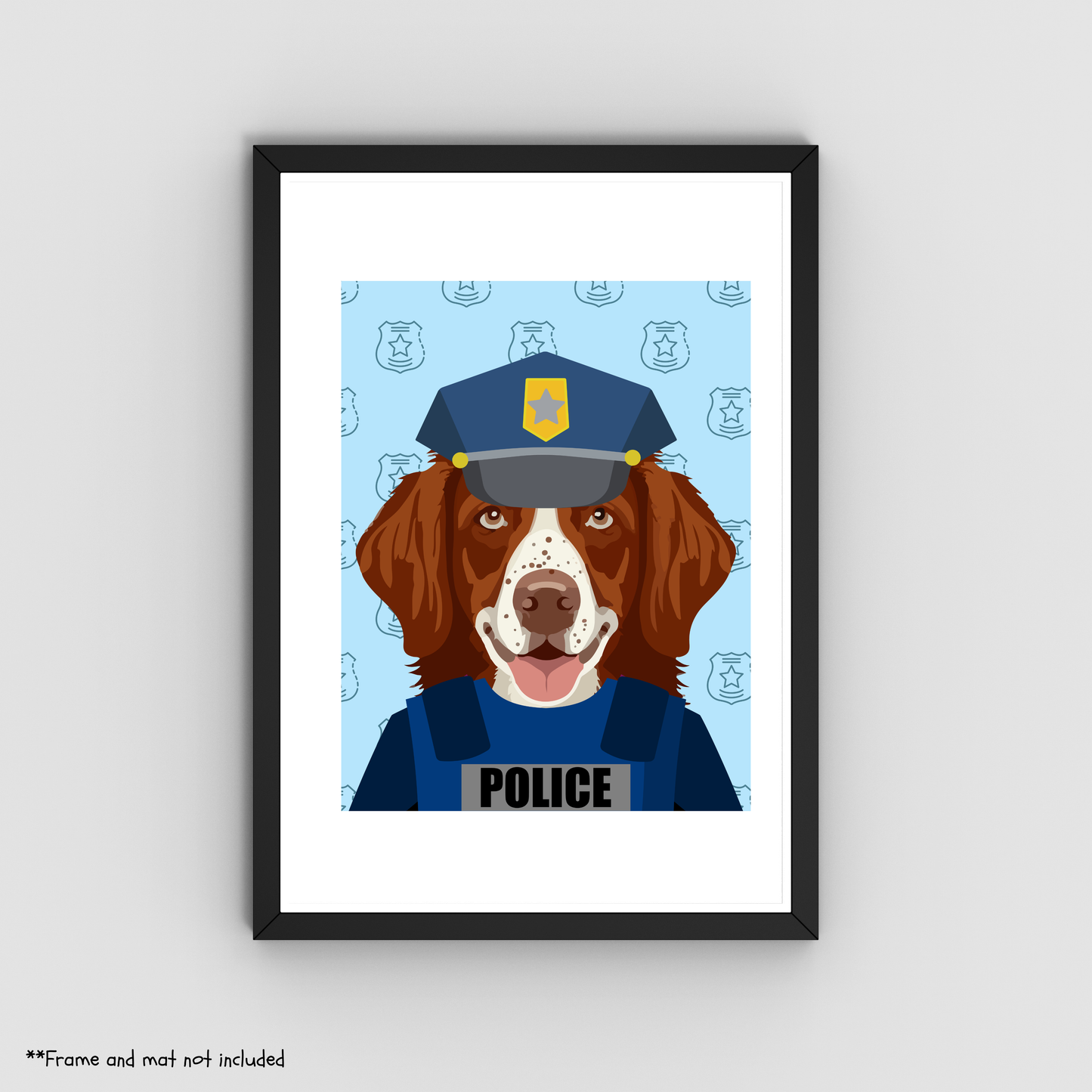 Police Border Collie Print 8.5x11 - Dog Lover Print