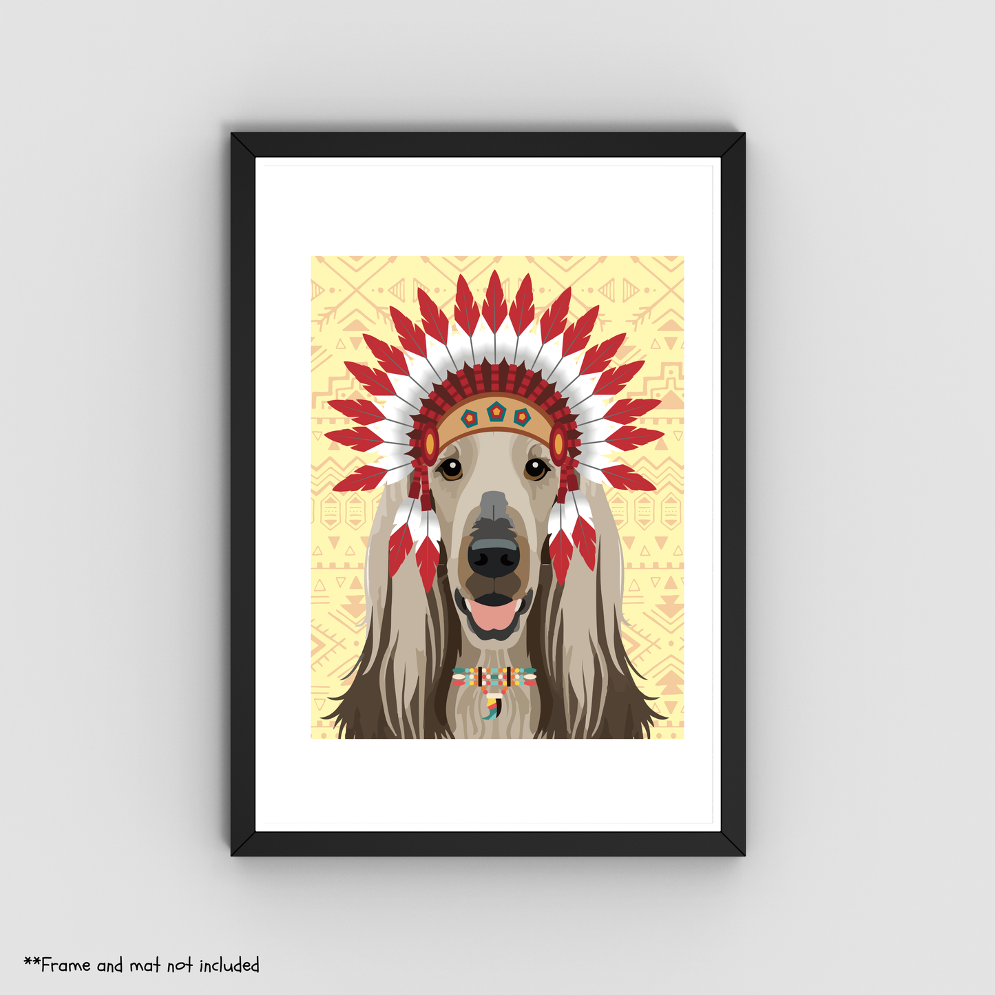 Native Afghan Hound Print 8.5x11 - Dog Lover Print