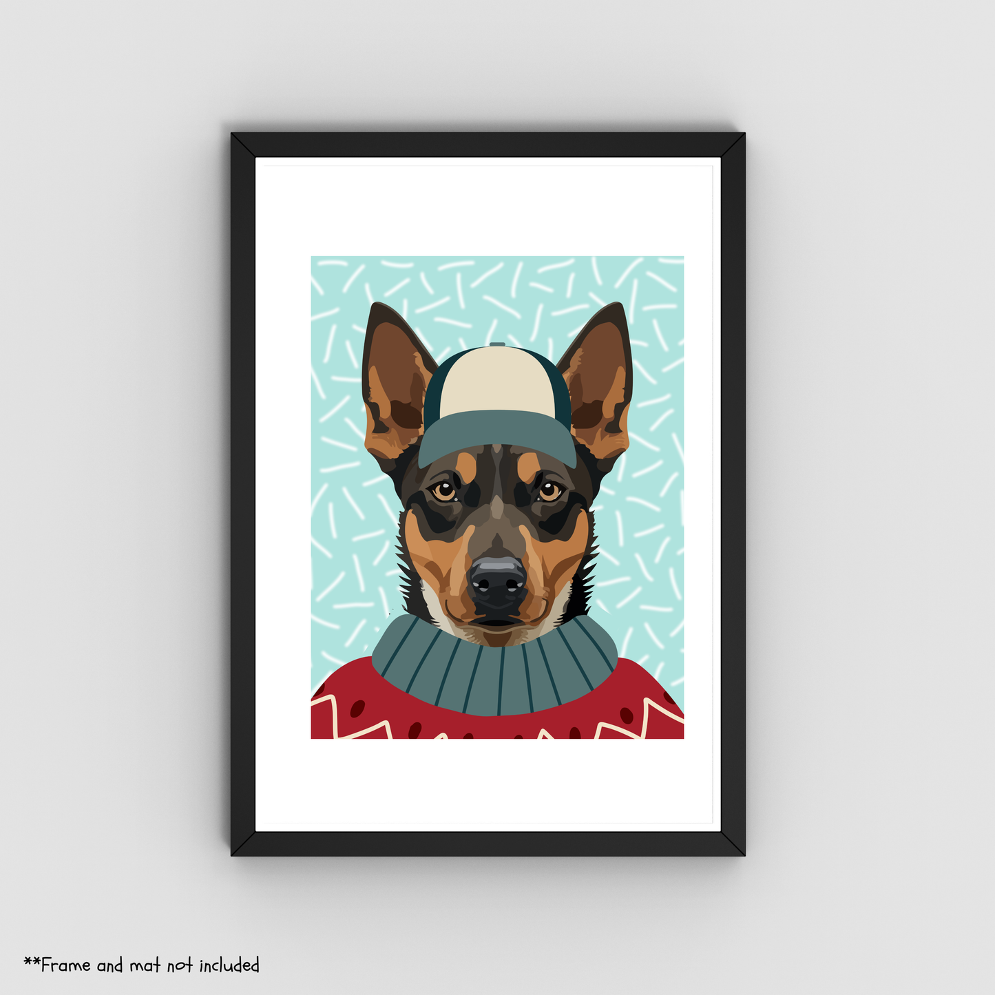 Weekender German Shepherd Print 8.5x11 - Dog Lover Print