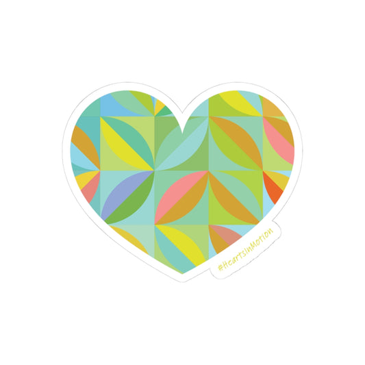 Colourful Heart Die Cut Stickers, Cute Custom Stickers, #HeartsInMotion
