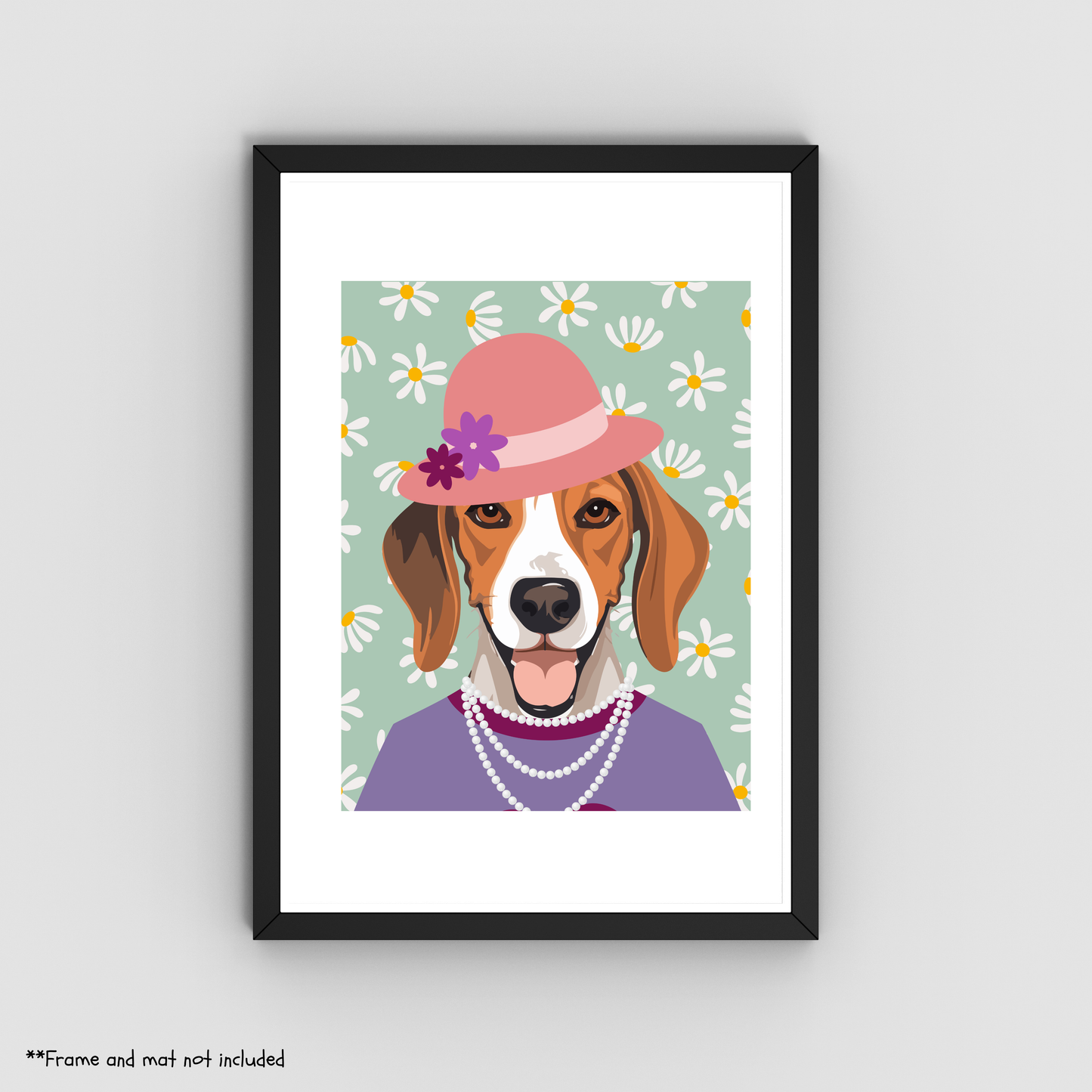 Beagle's Sunday Best Print 8.5x11 - Dog Lover Print