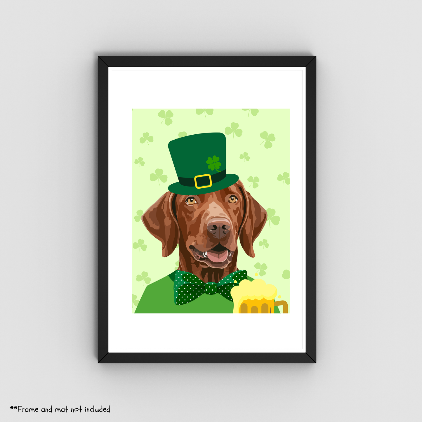 St. Patrick's Day English Setter Print 8.5x11 - Dog Lover Print