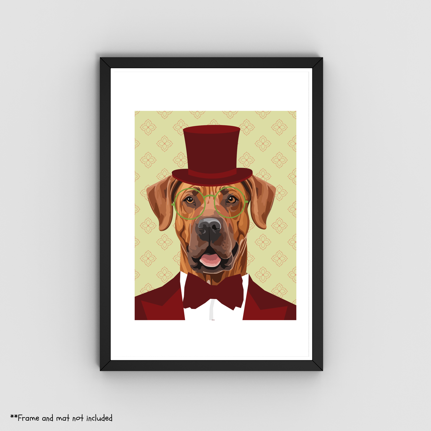 Boxer Dog Gentleman Print - Stylish Suit & Hat Wall Art