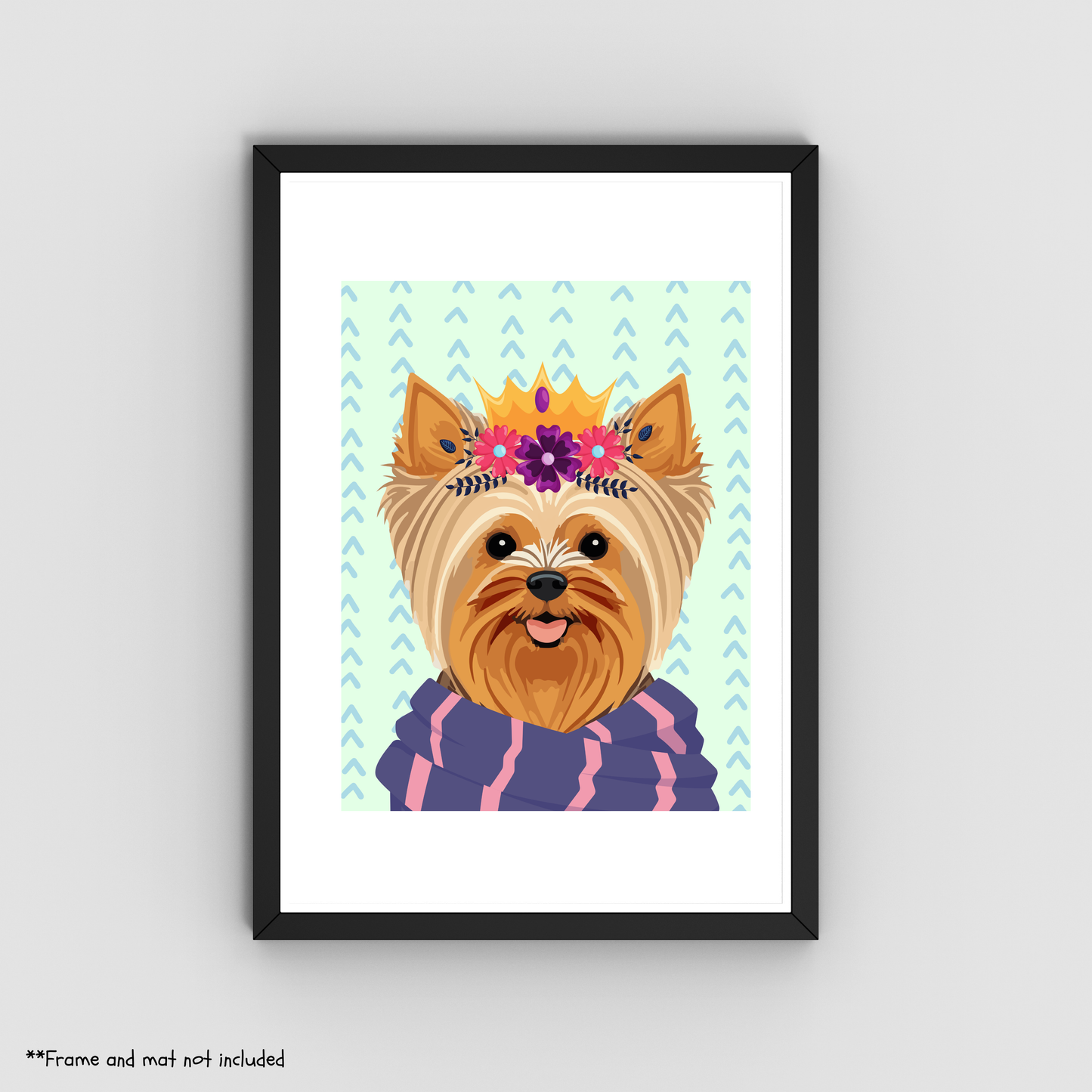 Queen Yorkshire Terrier Print 8.5x11 - Dog Lover Print