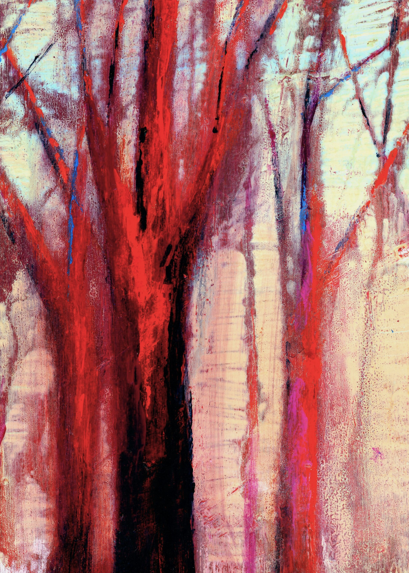 The Day's Gentle Retreat 5x7 Art Print - Tranquil Abstract Landscape
