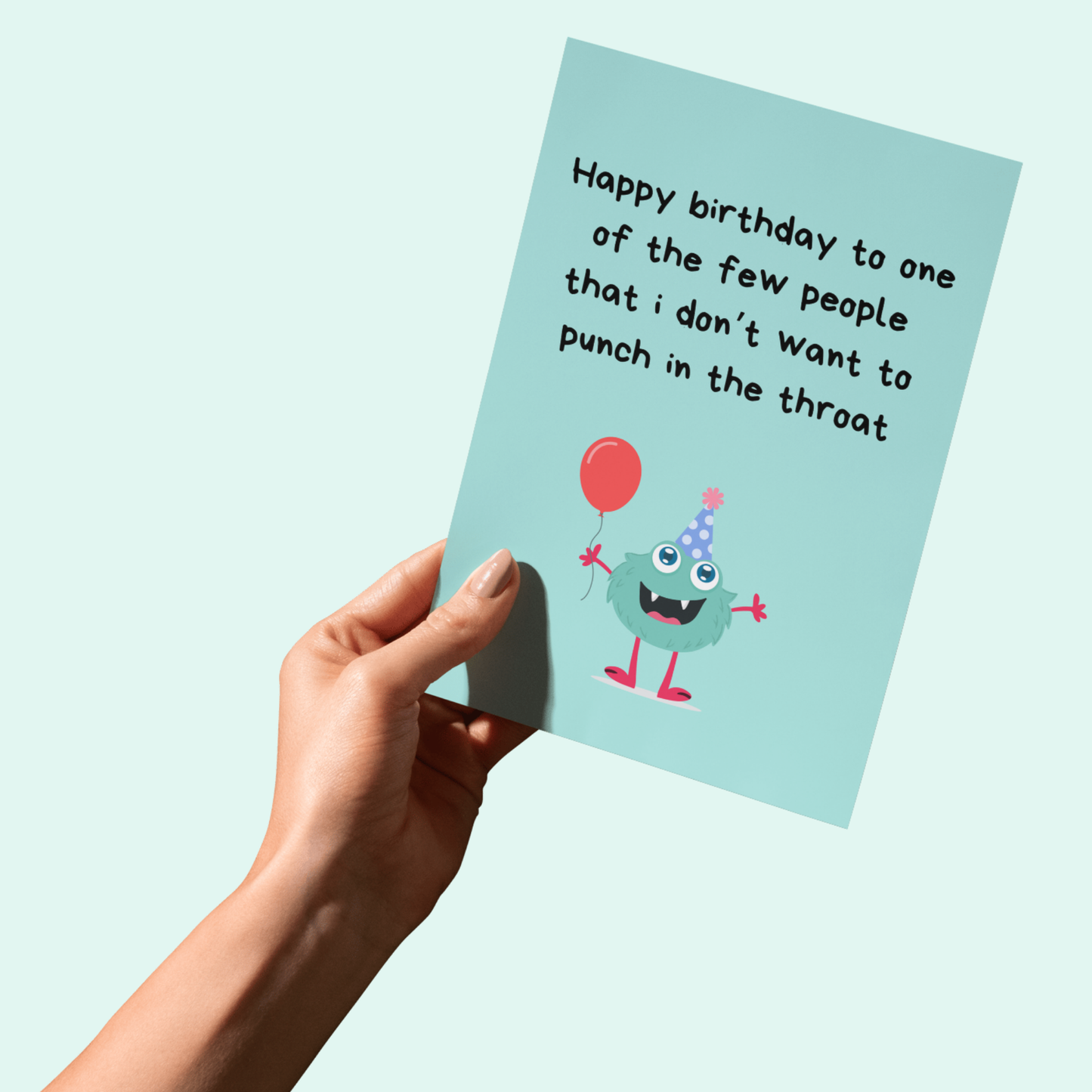 Bold -Happy Birthday - Punch Throat" Cheeky 5x7 Card