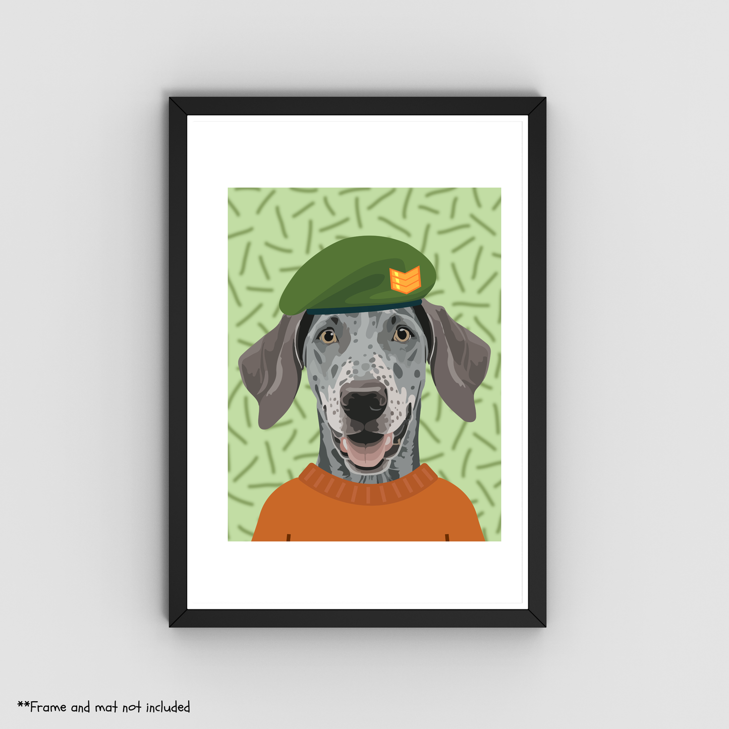 Beret Dog Print 8.5x11 - Dog Lover Print