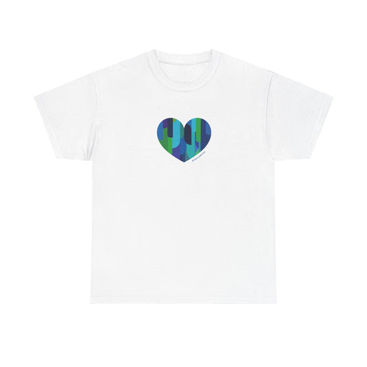 Heart Pattern Unisex Heavy Cotton Tee, Casual Wear - #HeartsInMotion