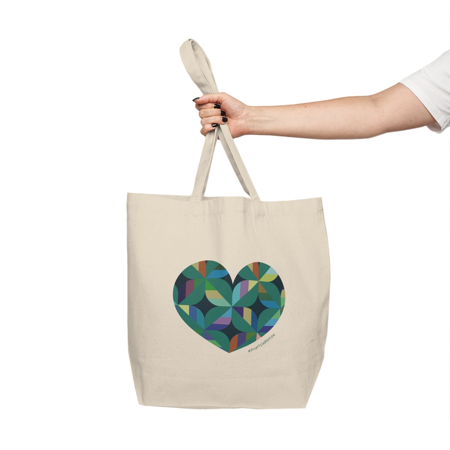 Colourful Heart Canvas Shopping Tote | Eco-Friendly Grocery Bag, #HeartsInmotion