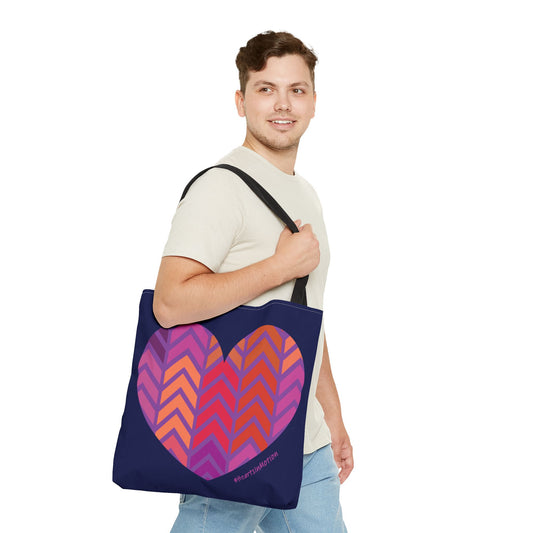 Colourful Chevron Heart Tote Bag - #HeartsInMotion