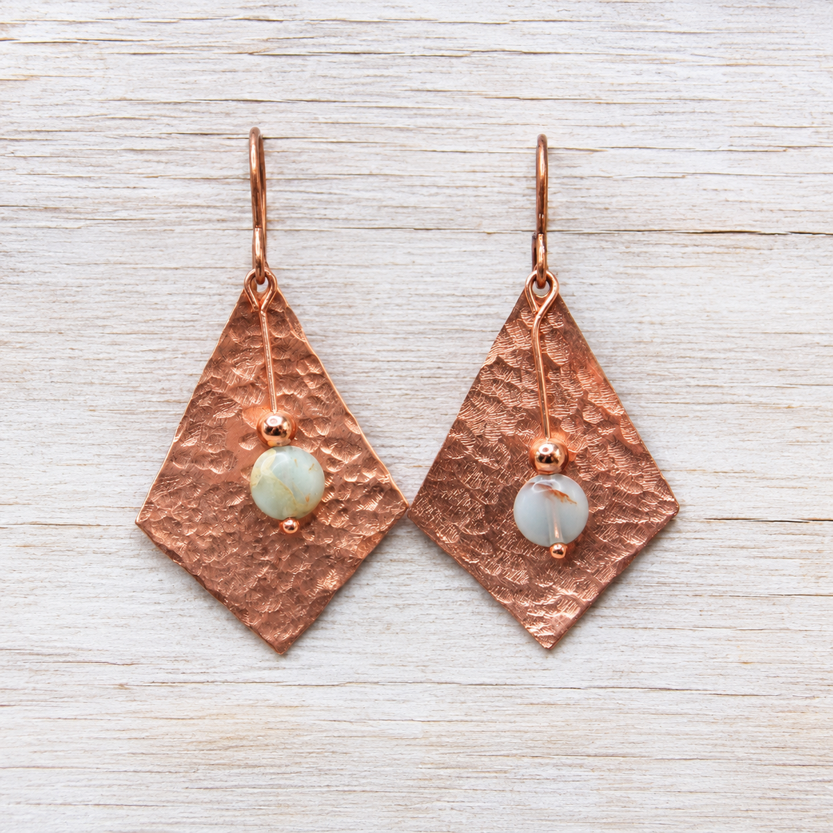 Simone - Copper & Aqua Terra Jasper Earrings