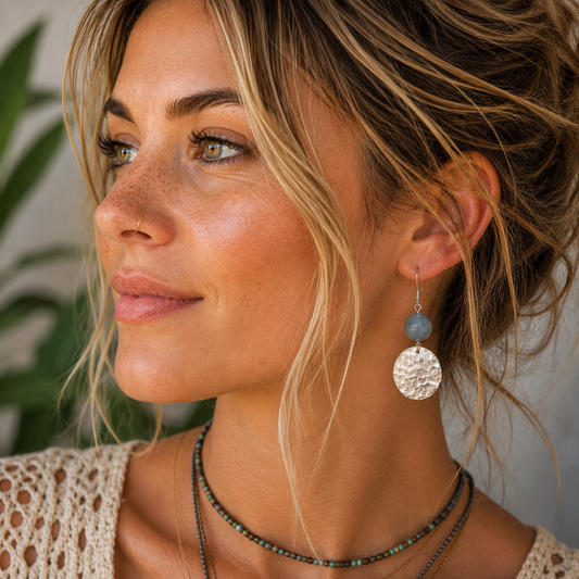 Apex - Burmese Jade & Silver Earrings