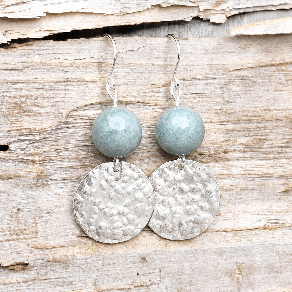 Apex - Burmese Jade & Silver Earrings