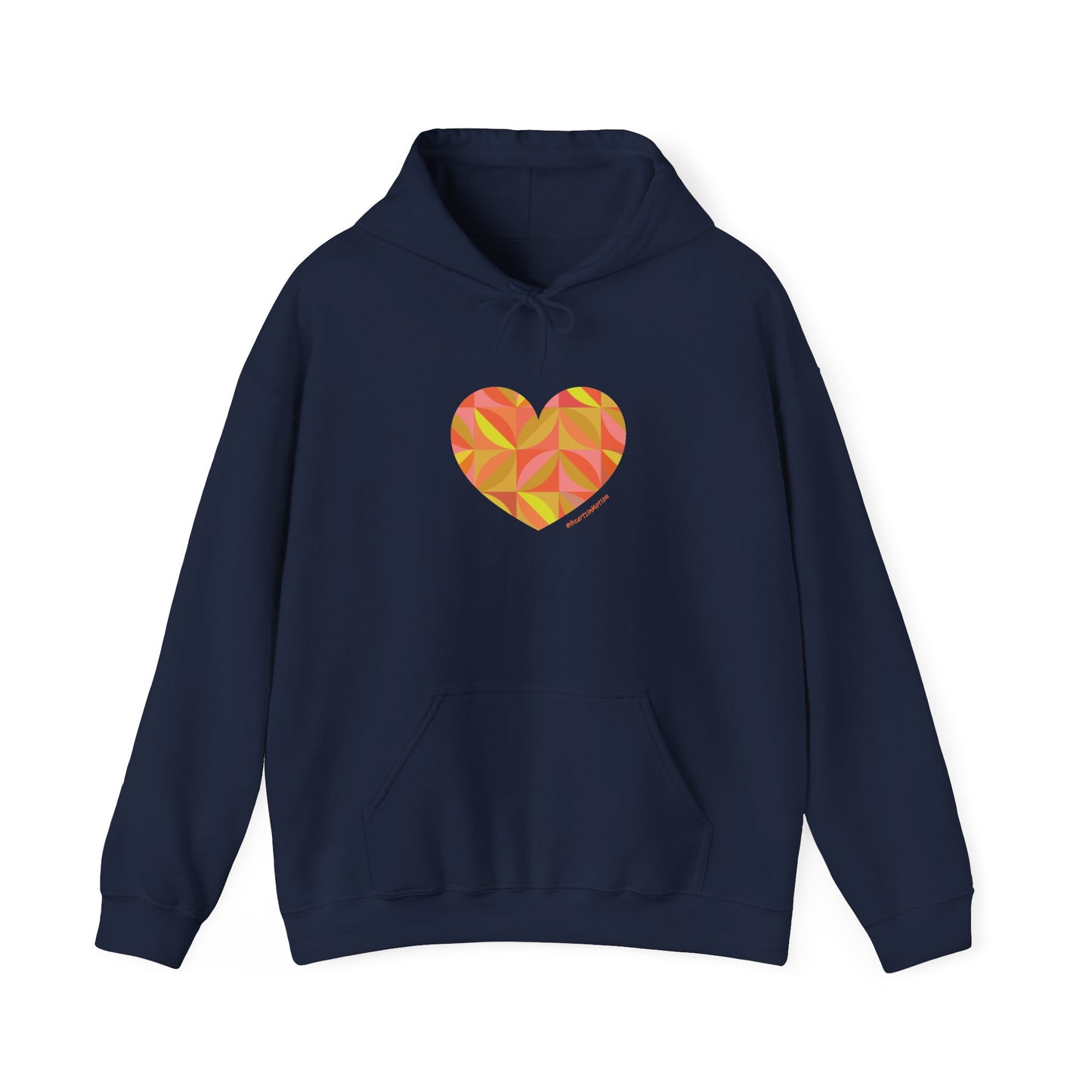 Colourful Heart Graphic Unisex Hooded Sweatshirt - #HeartsInMotion