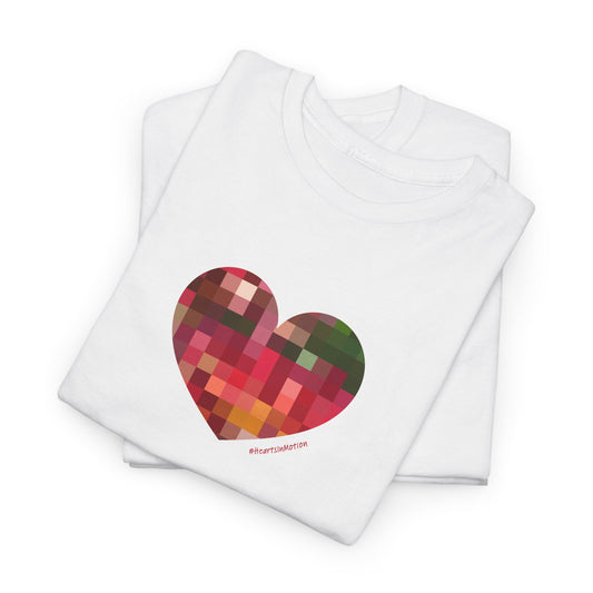 Pixel Heart Unisex Heavy Cotton Tee | #HeartsInMotion