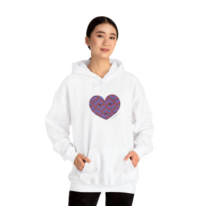 Colourful Heart Pattern Unisex Hoodie - Cozy Sweatshirt  #HeartsInMotion