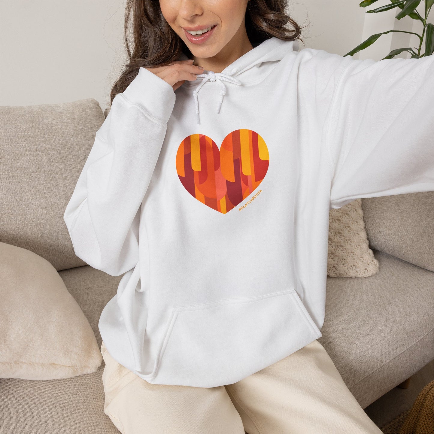 Patterned Heart Unisex Hoodie – Cozy & Colourful #HeartsInMotion