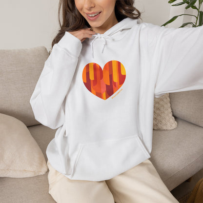 Patterned Heart Unisex Hoodie – Cozy & Colourful #HeartsInMotion